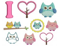 Stickserie Eulenliebe